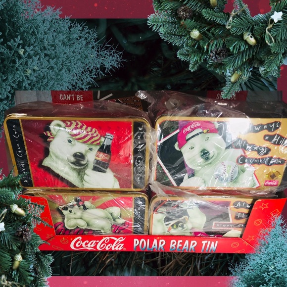 Baller Coca Cola Polar Bear Holiday Vintage Collector Tin Nostalgia 90s Kid Gift - Picture 4 of 10